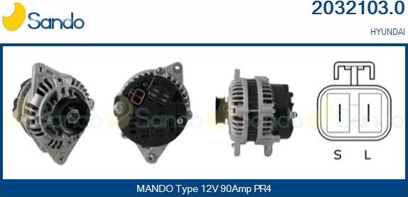 Sando 2032103.0 - Alternator autospares.lv