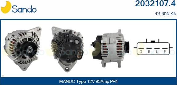 Sando 2032107.4 - Alternator autospares.lv