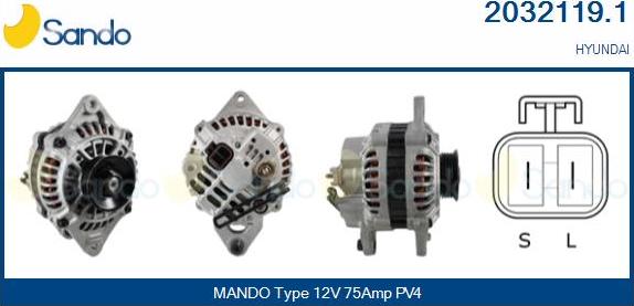 Sando 2032119.1 - Alternator autospares.lv