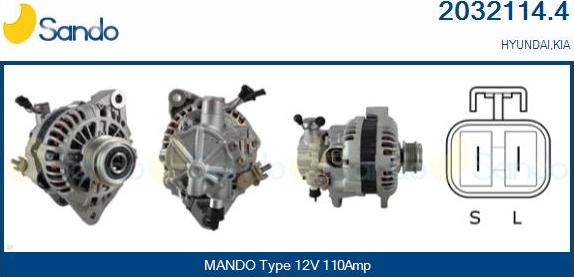 Sando 2032114.4 - Alternator autospares.lv