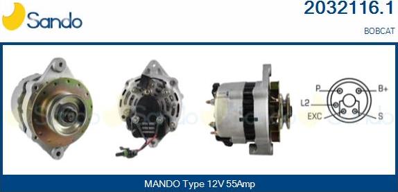 Sando 2032116.1 - Alternator autospares.lv