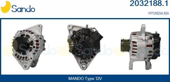 Sando 2032188.1 - Alternator autospares.lv