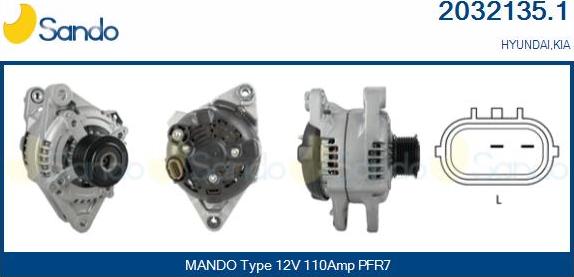 Sando 2032135.1 - Alternator autospares.lv