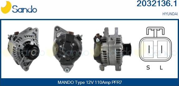 Sando 2032136.1 - Alternator autospares.lv