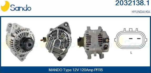 Sando 2032138.1 - Alternator autospares.lv