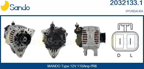 Sando 2032133.1 - Alternator autospares.lv