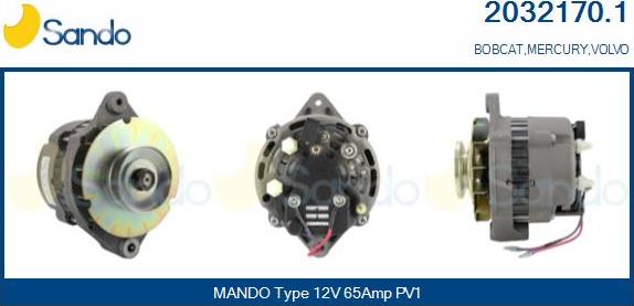 Sando 2032170.1 - Alternator autospares.lv