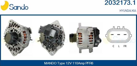 Sando 2032173.1 - Alternator autospares.lv