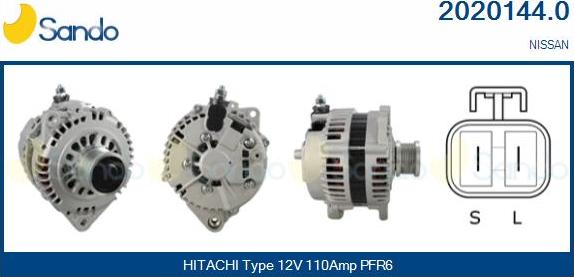 Sando 2020144.0 - Alternator autospares.lv