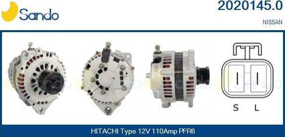 Sando 2020145.0 - Alternator autospares.lv