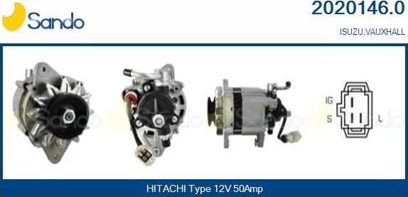 Sando 2020146.0 - Alternator autospares.lv