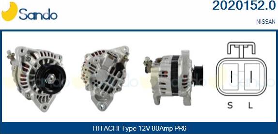 Sando 2020152.0 - Alternator autospares.lv