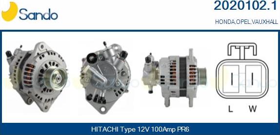 Sando 2020102.1 - Alternator autospares.lv