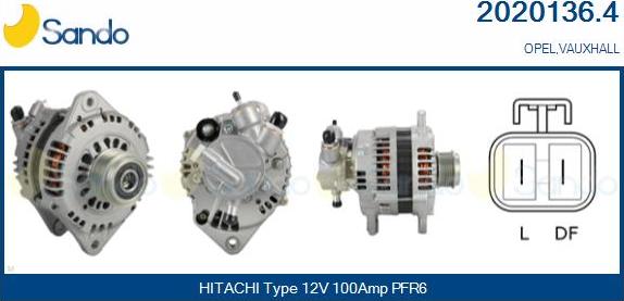 Sando 2020136.4 - Alternator autospares.lv