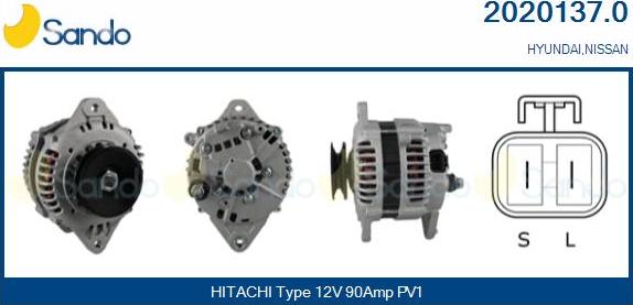 Sando 2020137.0 - Alternator autospares.lv