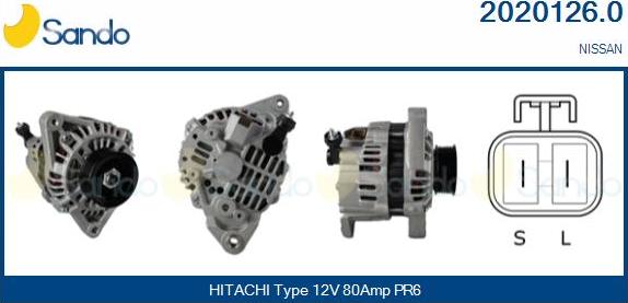 Sando 2020126.0 - Alternator autospares.lv