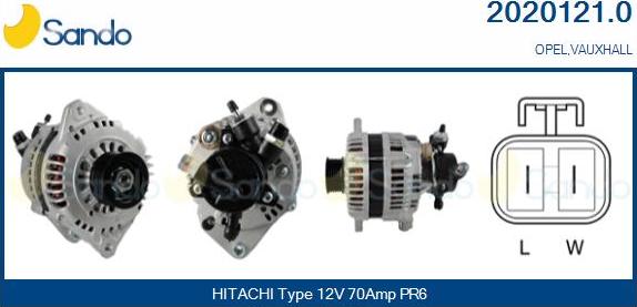 Sando 2020121.0 - Alternator autospares.lv