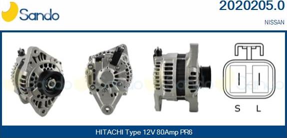 Sando 2020205.0 - Alternator autospares.lv