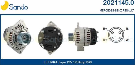 Sando 2021145.0 - Alternator autospares.lv