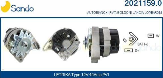 Sando 2021159.0 - Alternator autospares.lv