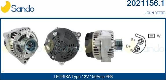 Sando 2021156.1 - Alternator autospares.lv