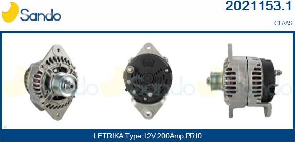 Sando 2021153.1 - Alternator autospares.lv