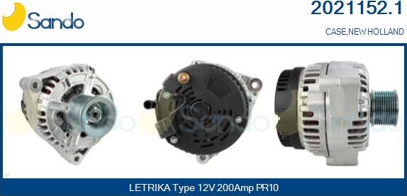 Sando 2021152.1 - Alternator autospares.lv