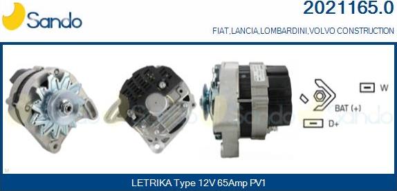 Sando 2021165.0 - Alternator autospares.lv