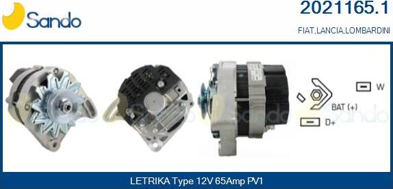 Sando 2021165.1 - Alternator autospares.lv