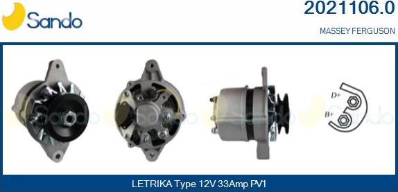 Sando 2021106.0 - Alternator autospares.lv