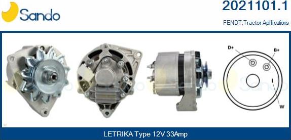 Sando 2021101.1 - Alternator autospares.lv