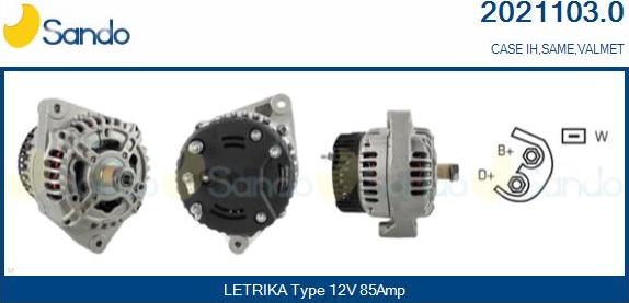 Sando 2021103.0 - Alternator autospares.lv