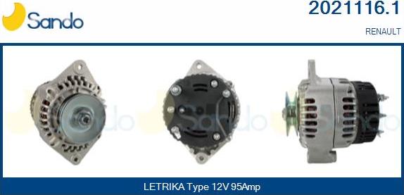 Sando 2021116.1 - Alternator autospares.lv