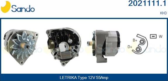 Sando 2021111.1 - Alternator autospares.lv