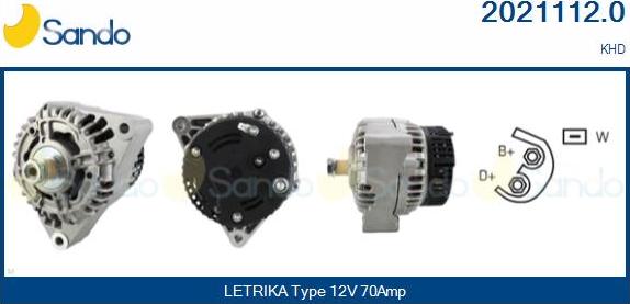 Sando 2021112.0 - Alternator autospares.lv