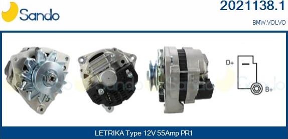 Sando 2021138.1 - Alternator autospares.lv