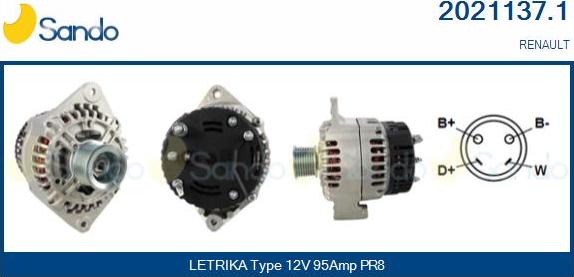 Sando 2021137.1 - Alternator autospares.lv