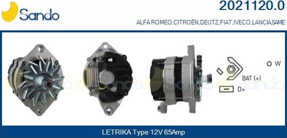 Sando 2021120.0 - Alternator autospares.lv