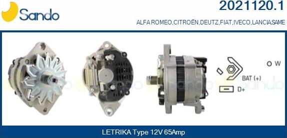 Sando 2021120.1 - Alternator autospares.lv