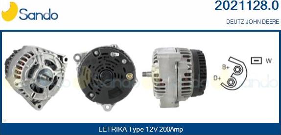 Sando 2021128.0 - Alternator autospares.lv