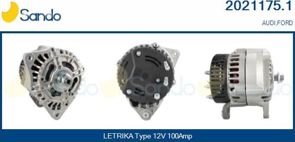 Sando 2021175.1 - Alternator autospares.lv