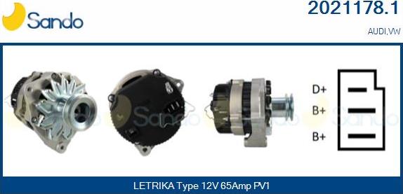 Sando 2021178.1 - Alternator autospares.lv