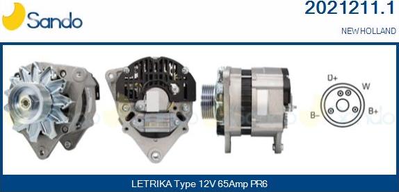 Sando 2021211.1 - Alternator autospares.lv