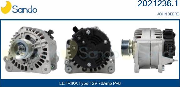 Sando 2021236.1 - Alternator autospares.lv