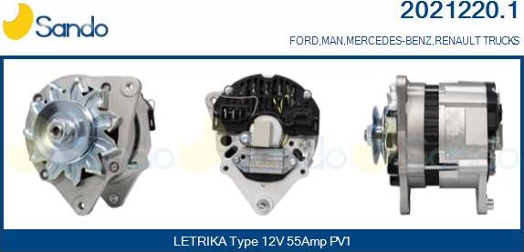 Sando 2021220.1 - Alternator autospares.lv