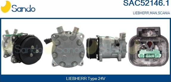 Sando SAC52146.1 - Compressor, air conditioning autospares.lv