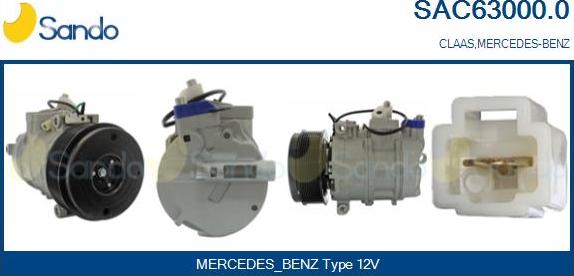 Sando SAC63000.0 - Compressor, air conditioning autospares.lv