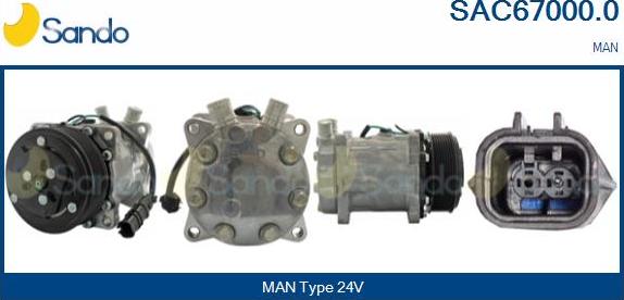 Sando SAC67000.0 - Compressor, air conditioning autospares.lv