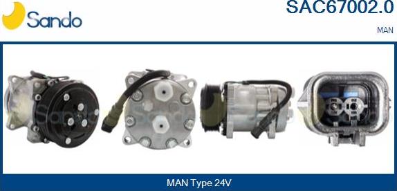 Sando SAC67002.0 - Compressor, air conditioning autospares.lv