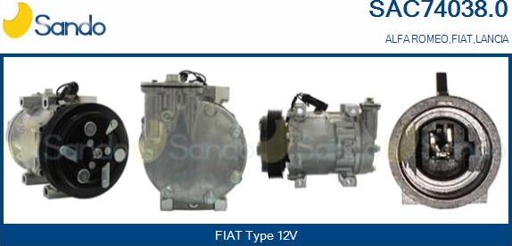 Sando SAC74038.0 - Compressor, air conditioning autospares.lv